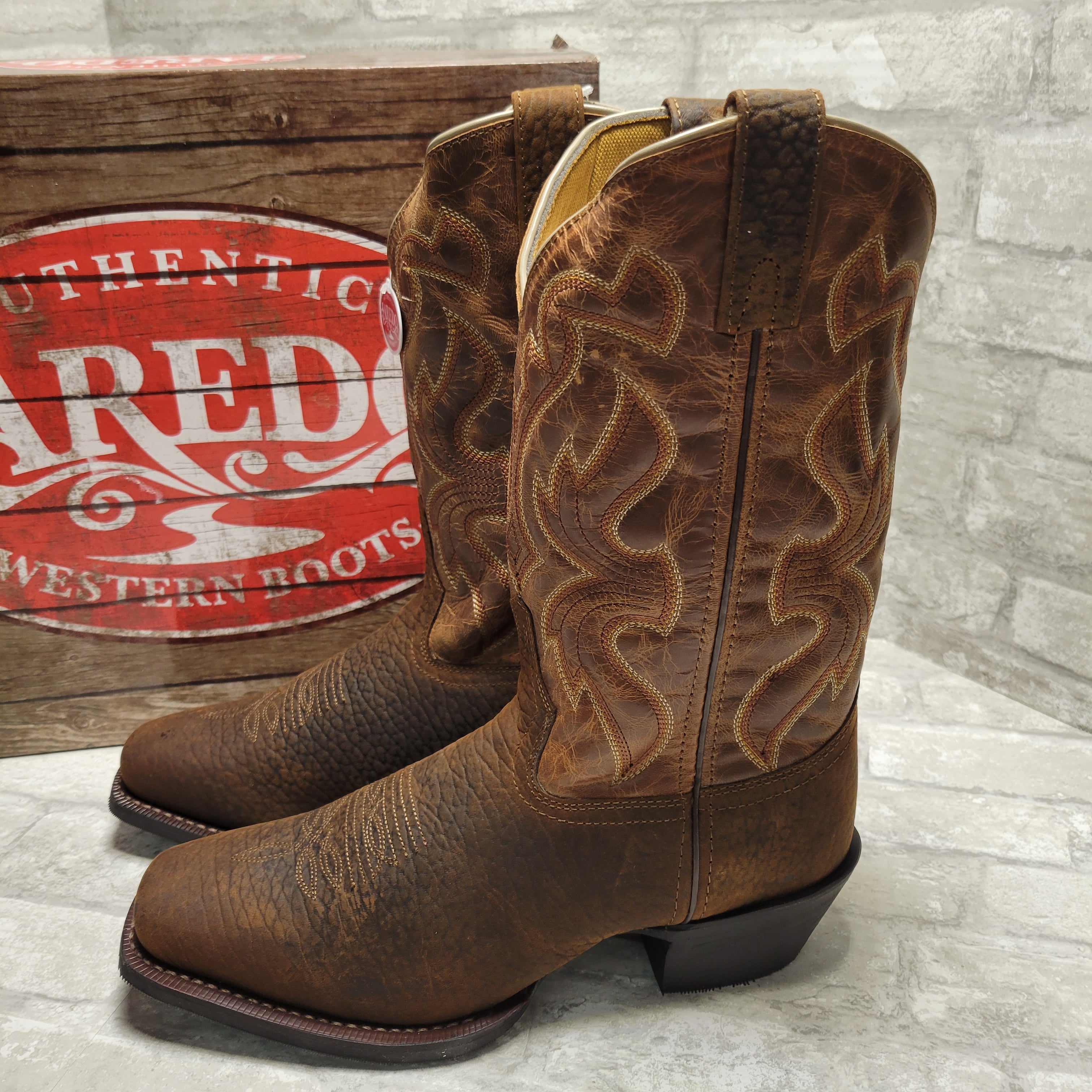 Laredo Men's Mckinney Western Boots - Square Toe, Brown 9D (8109855211758)